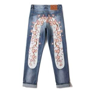 Evisu Men's Straight-Leg Loose Jeans